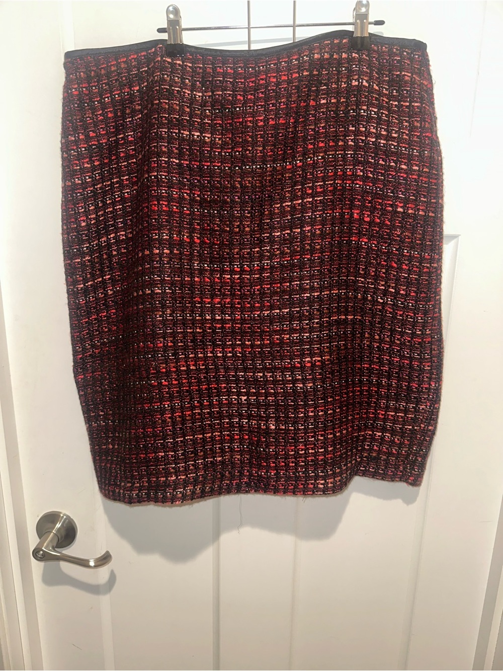 NWT Cato Boucle Tweed Pencil Skirt Red Black Multicolor Size 16